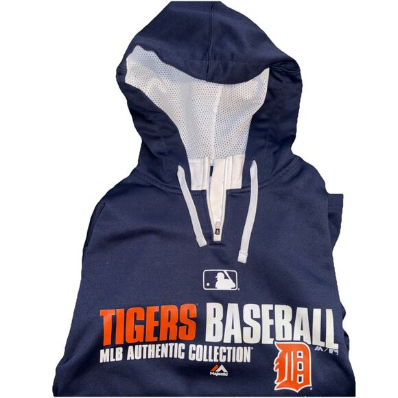 Majestic Detroit Tigers Authentic Collection Pullover Hoodie Medium 1/4 Zip - Picture 8 of 8